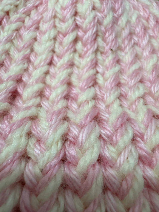 Pink and yellow baby hat