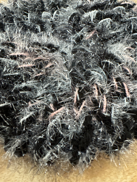 dark gray, pink and black Scrubby