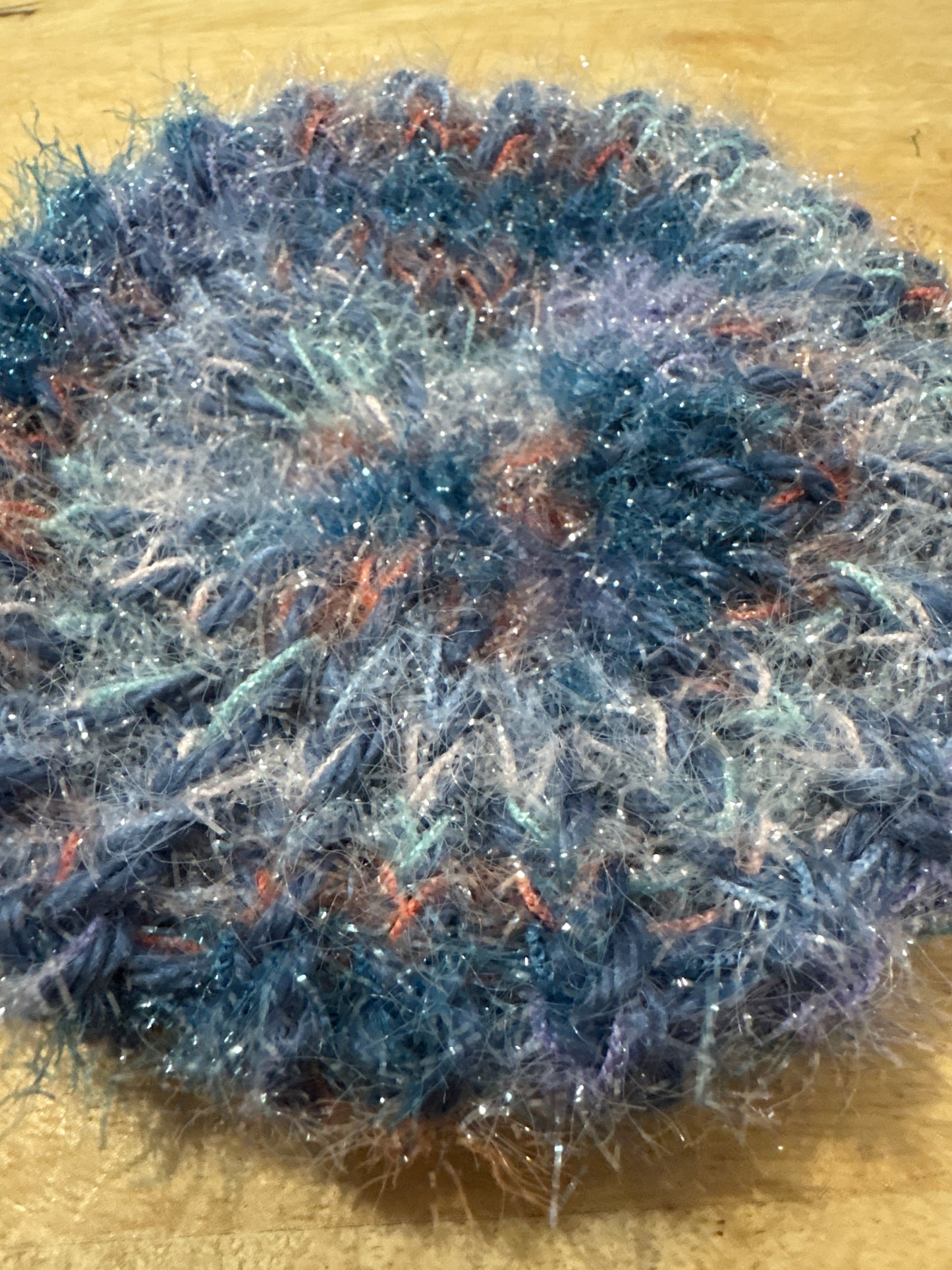 Blue and orange swirl Scrubby