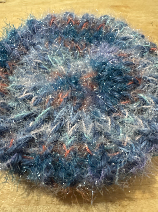 Blue and orange swirl Scrubby