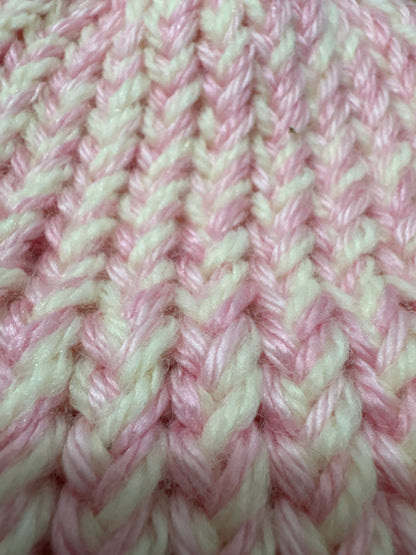 Pink and yellow baby hat