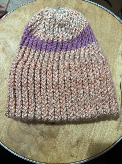 Pink and purple stripe Adult Hat
