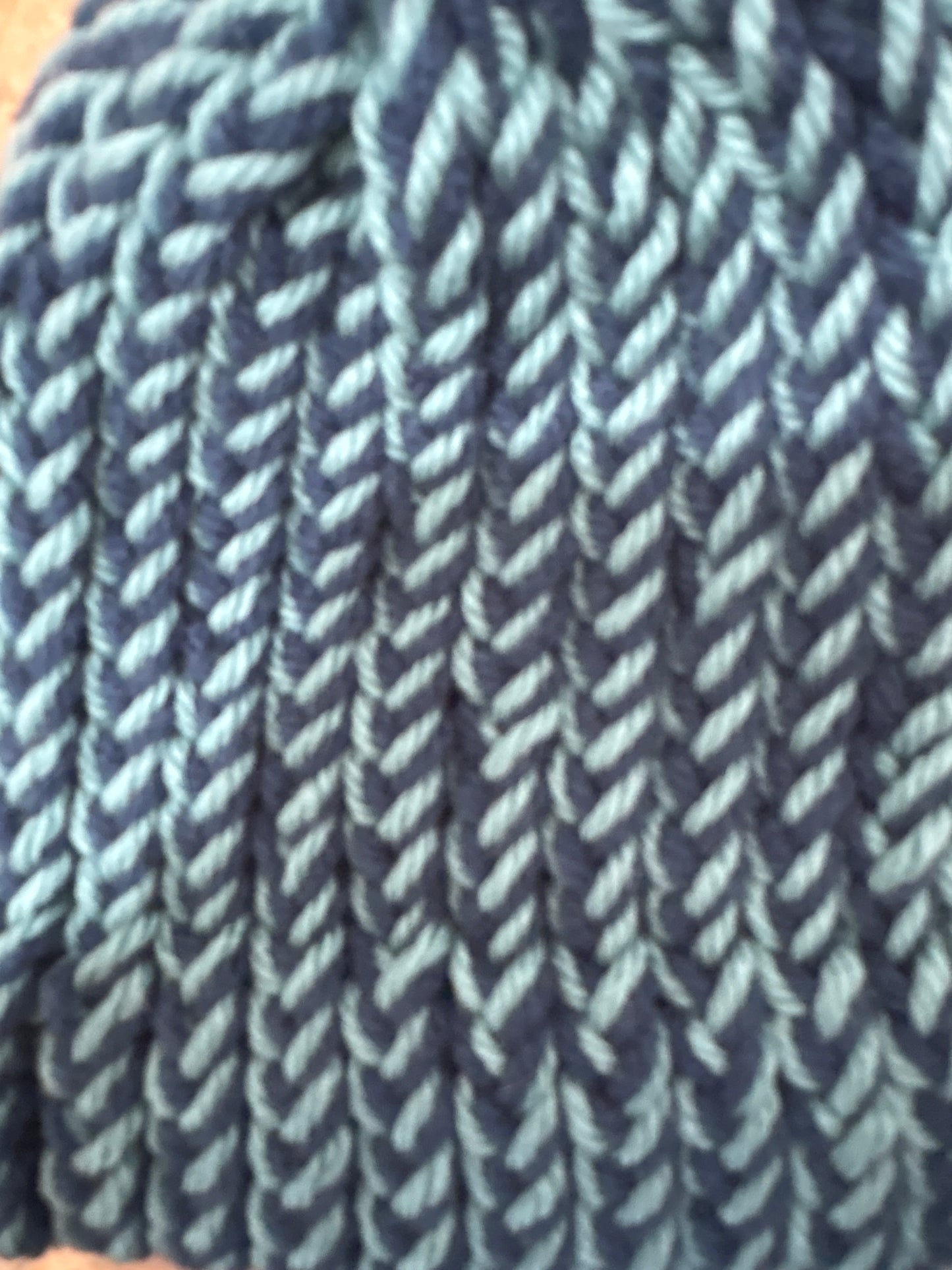 Blue and teal baby hat