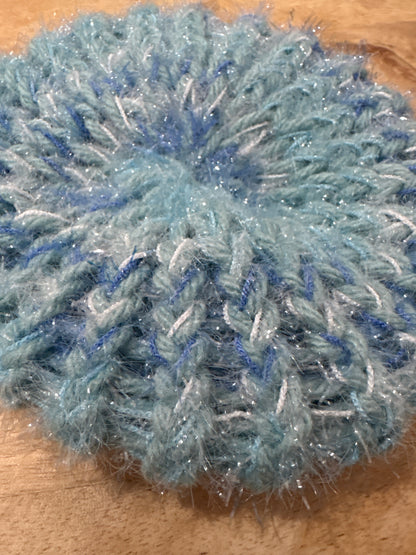 Blue swirl teal scrubby