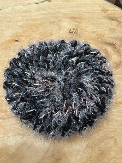 dark gray, pink and black Scrubby
