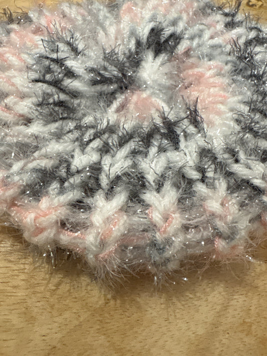 Light Gray, pink and Black Scrubby