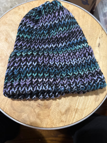 Dark blues and purples adult hat