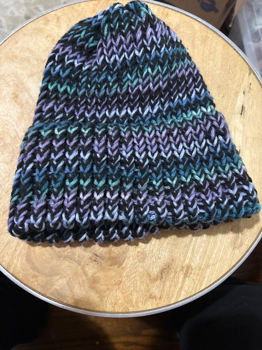 Dark blues and purples adult hat