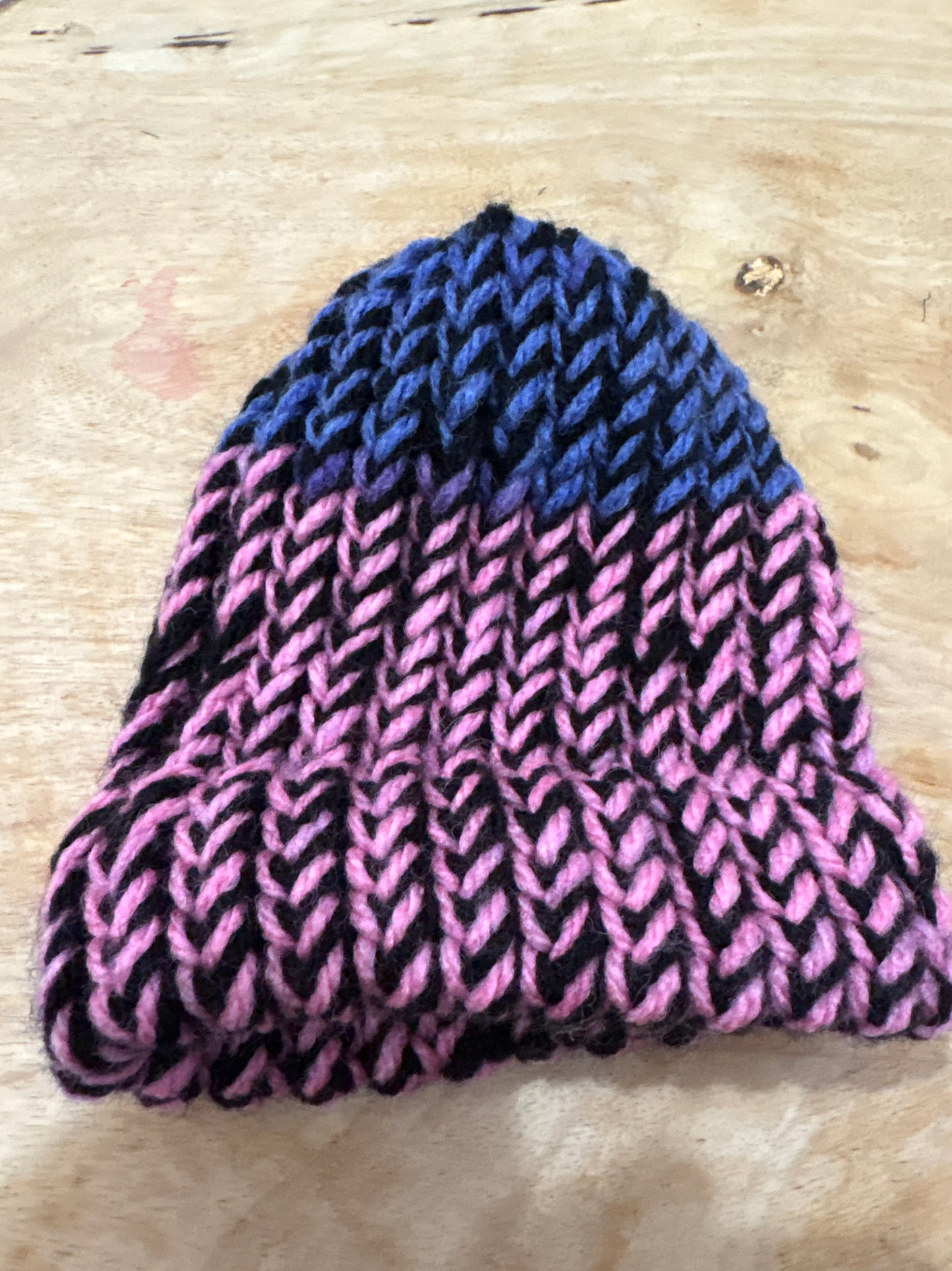 Pink, purple and black bay hat