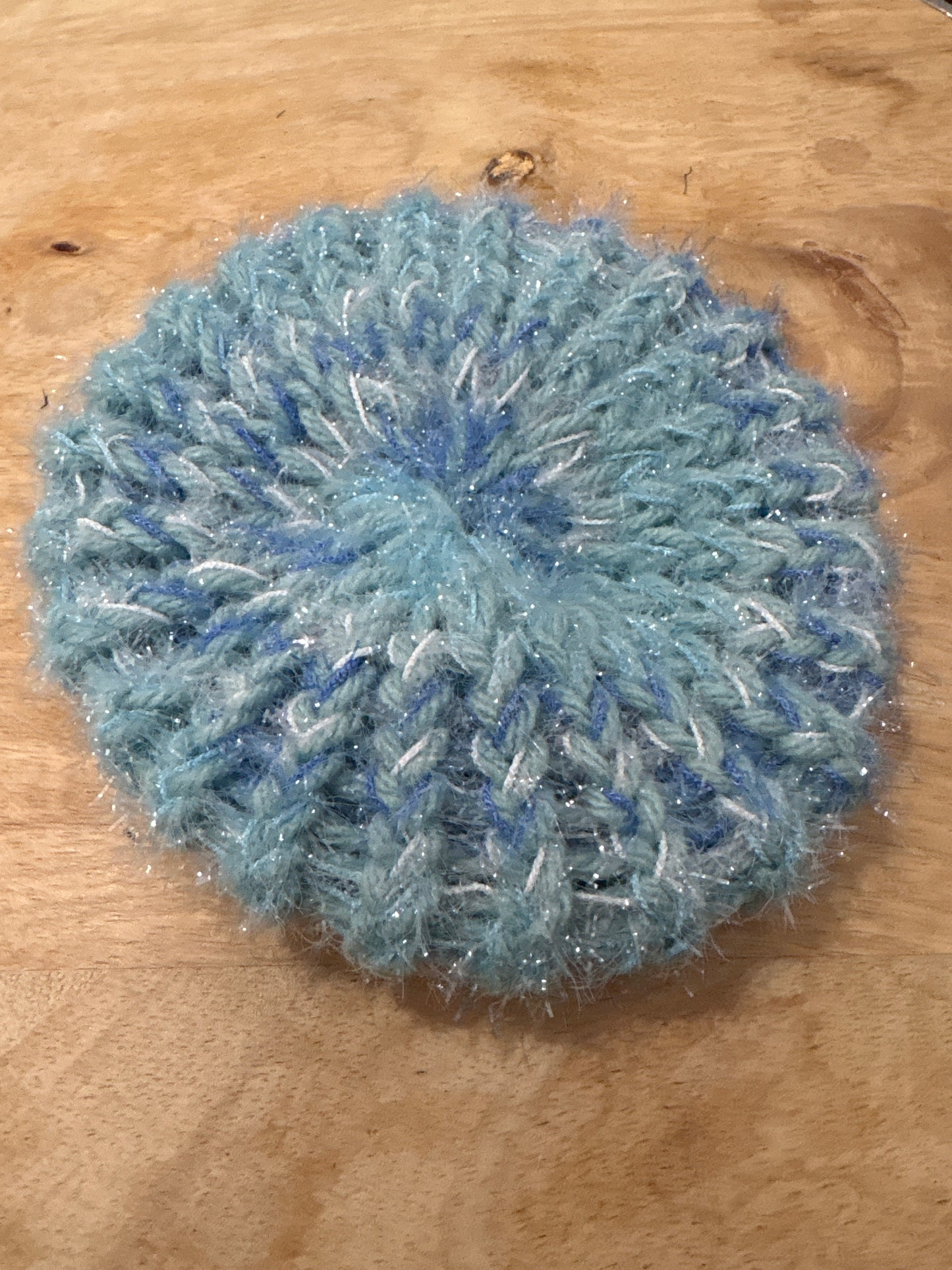 Blue swirl teal scrubby