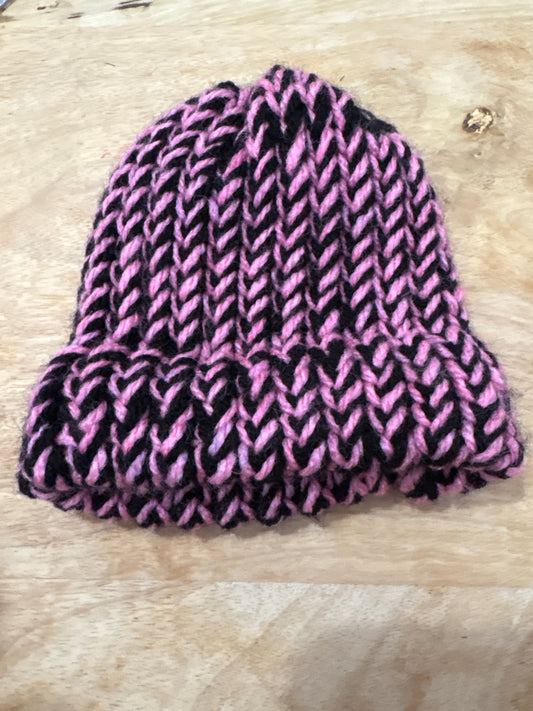 Pink and black bay hat