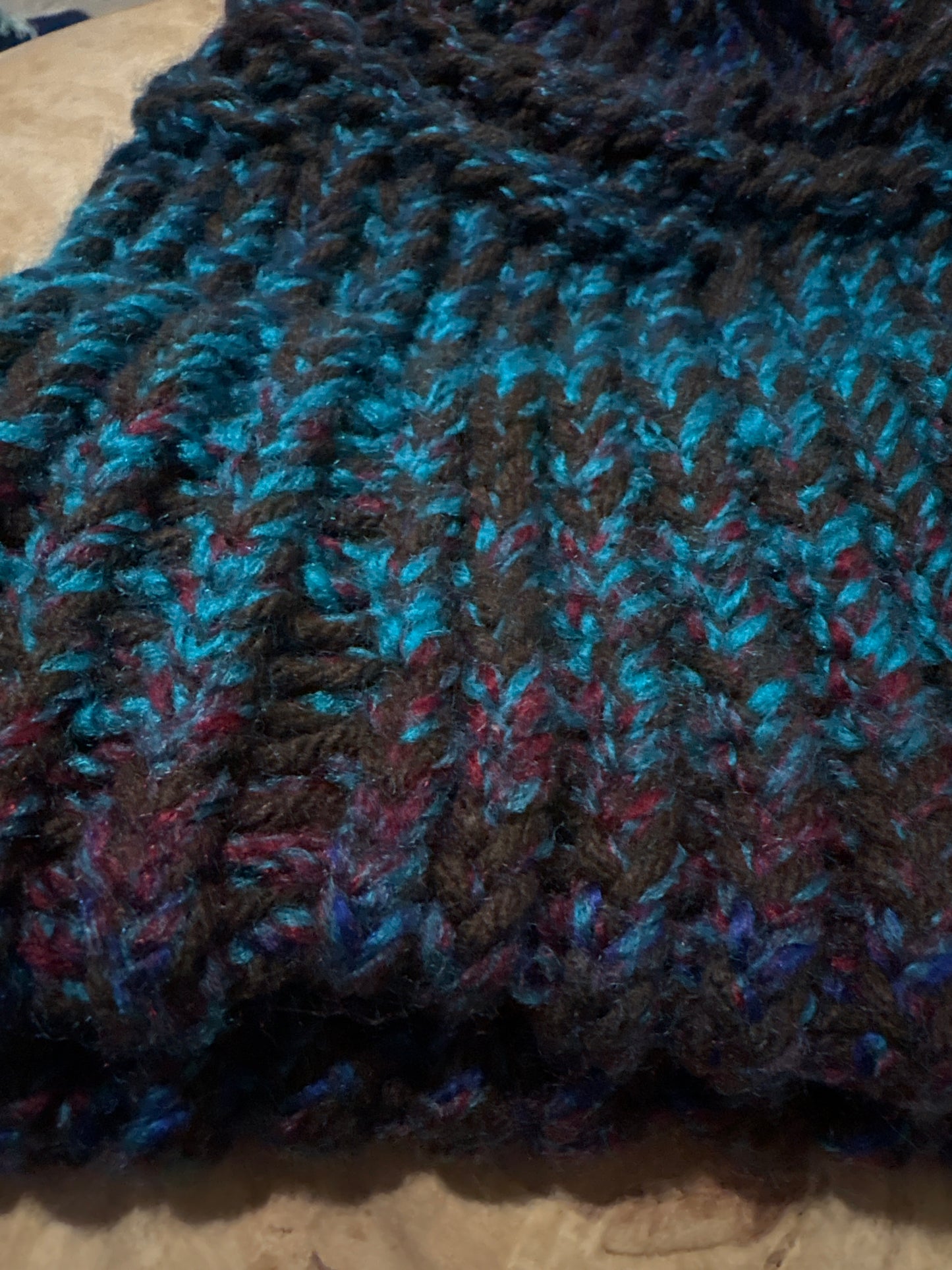 Dark royal blue and brown waved adult hat
