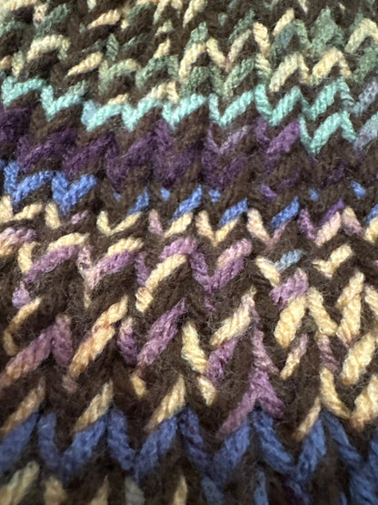 Muted brown multicolored baby hat