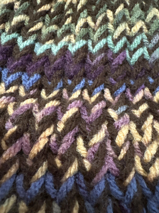 Muted brown multicolored baby hat