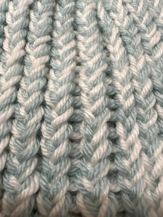Light blue and yellow baby hat