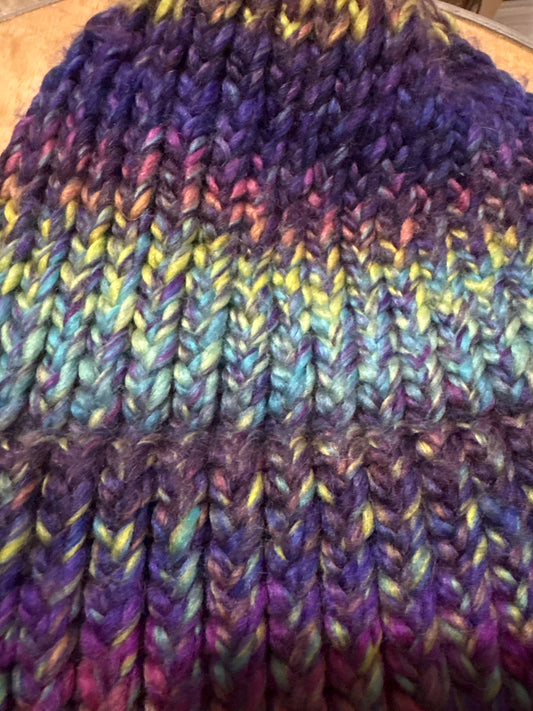 Vivid rainbow adult hat