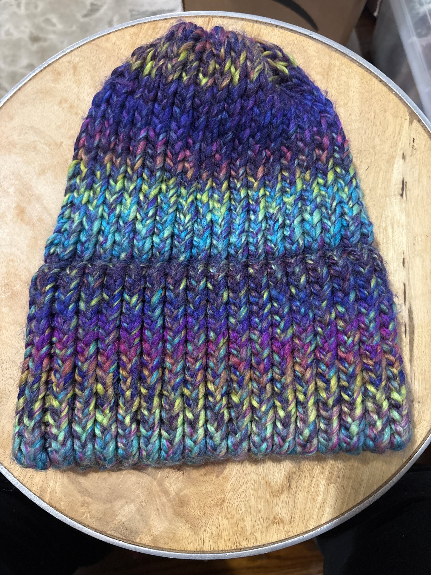 Vivid rainbow adult hat