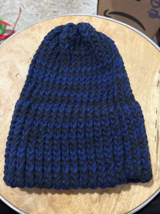 Black and blue adult hat