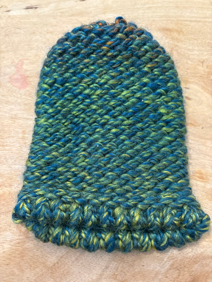 Blue and green baby hat