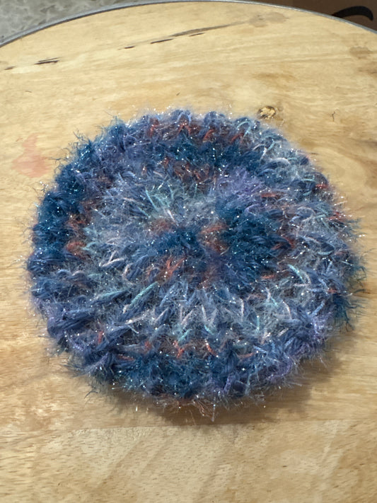 Blue and orange swirl Scrubby